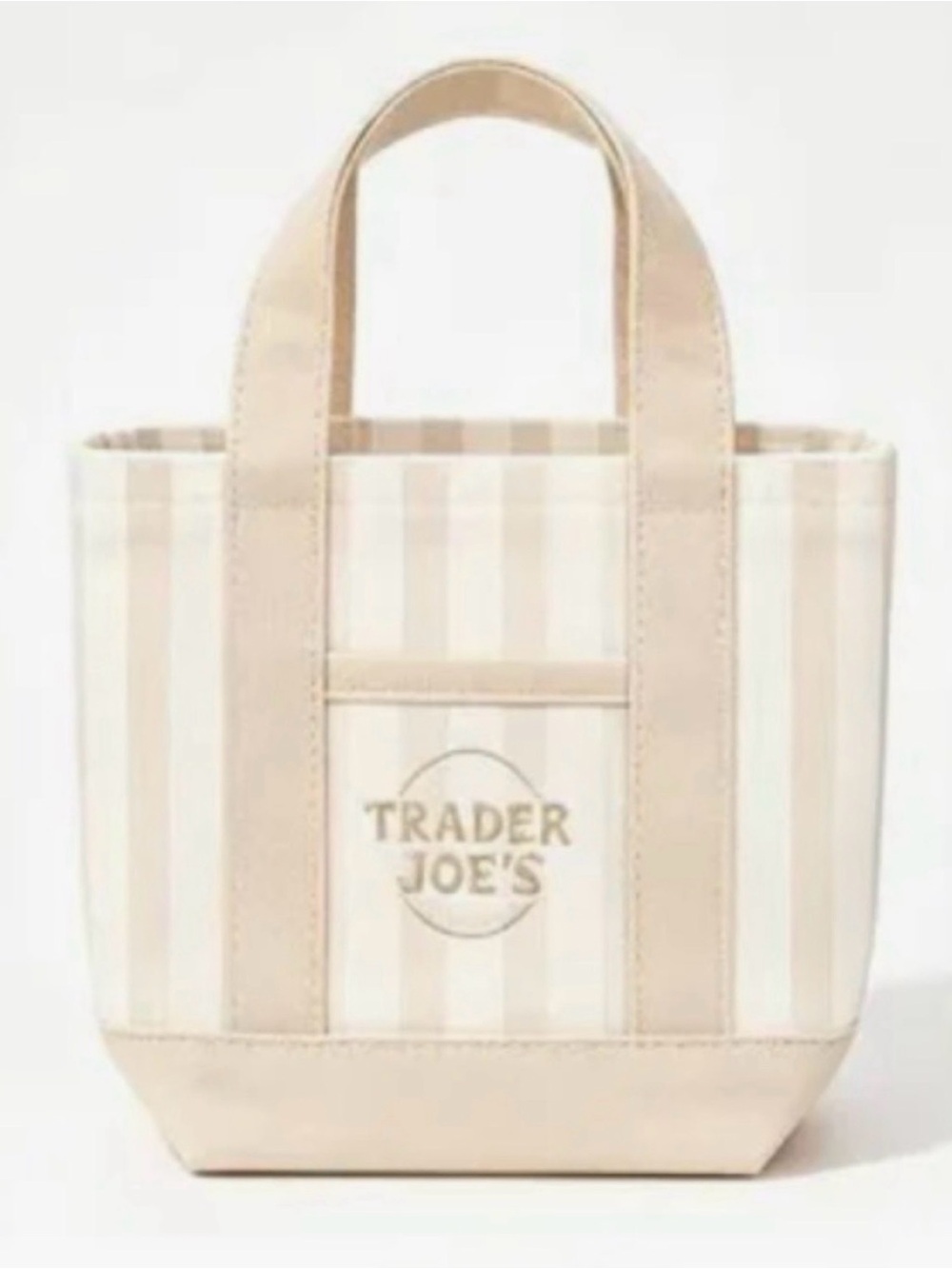 SOLD OUT - Trader Joe’s Cream Stripe Mini Tote Bag